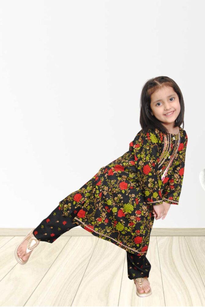 Black Floral 2 Piece - Image 2