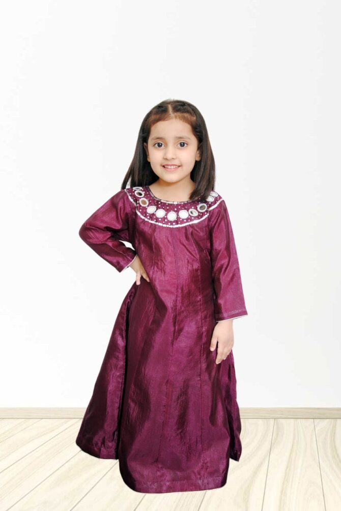 Plum Raw Silk Frock