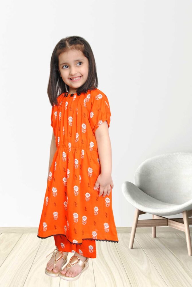 Orange Baggy Frock - Image 3